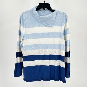 T by Talbots Blue and White Striped Sweatshirt